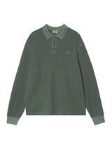 Carhartt WIP Waffle Rugby Longsleeve Dark Scarab Garment Dyed