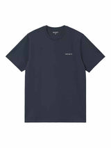 Carhartt WIP Script Embroidery T-Shirt Deep Night/White
