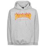 Thrasher Flame Logo Hoodie Gray