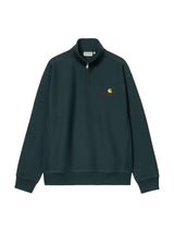 Carhartt WIP Half Zip American Script Crewneck Deep Lagoon
