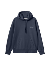 Carhartt WIP Hooded Script Embroidery Sweat Air Force Blue/White