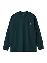 Carhartt WIP American Script Longsleeve Deep Lagoon